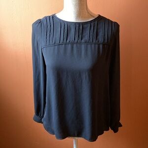LOFT black long sleeve silky blouse